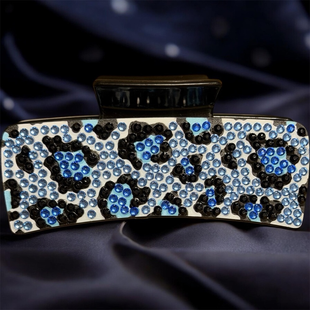 Leopard Hair Claw Clip ✨ Handmade Diamond Art Sparkly Hair Accessory